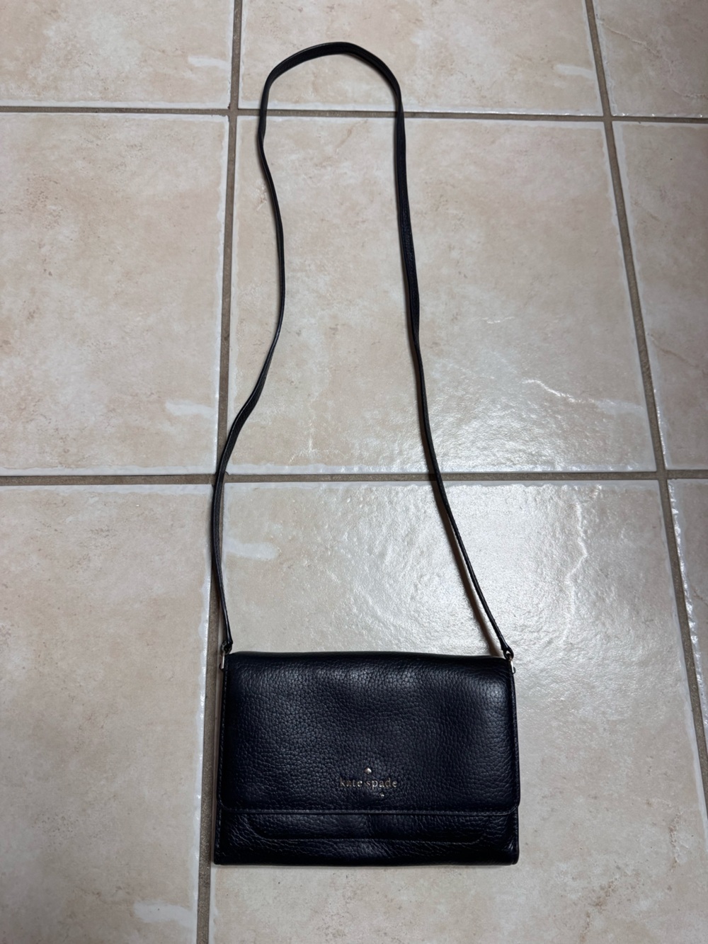 kate spade Black Pebbled Leather Crossbody Bag